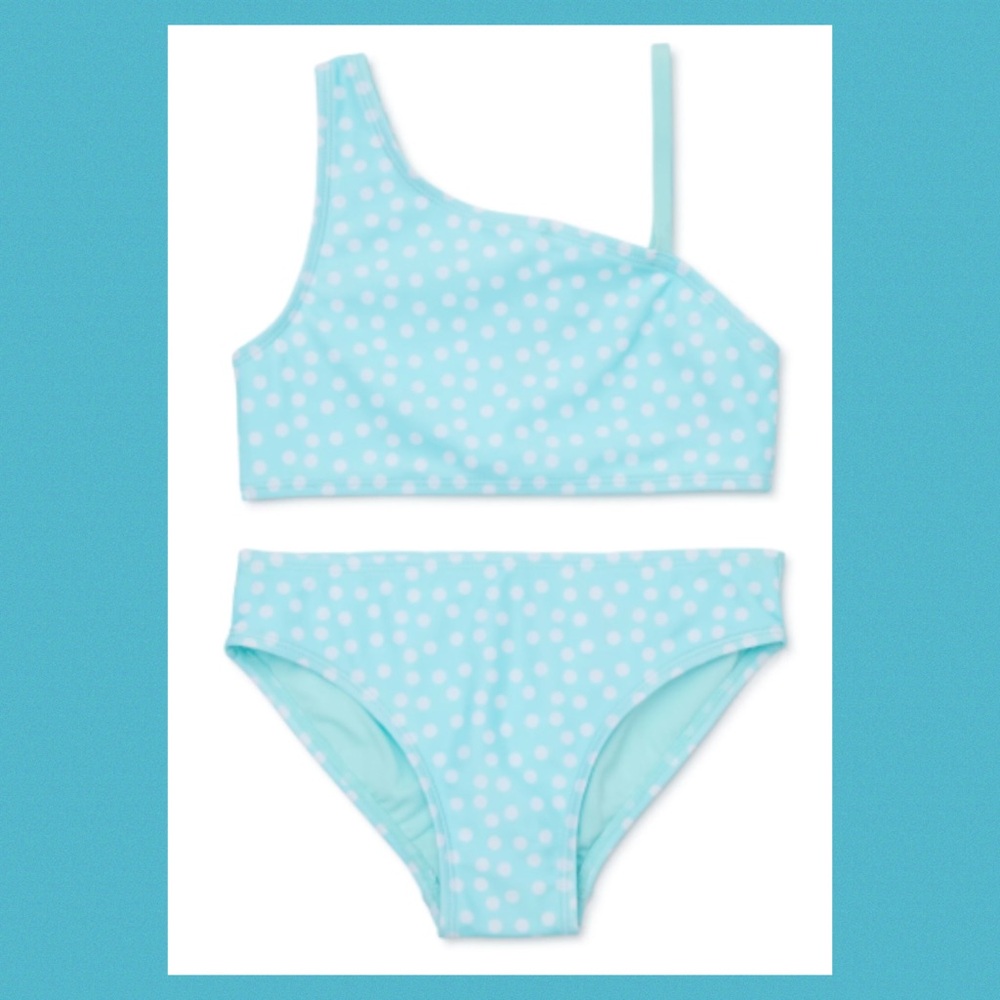 Kids Swimwear Set - Blue Polka Dot.9